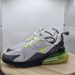 Mens Size 9 -Nike Air Max 270 Platinum Tint Volt White Grey  - CJ0550-001 RARE